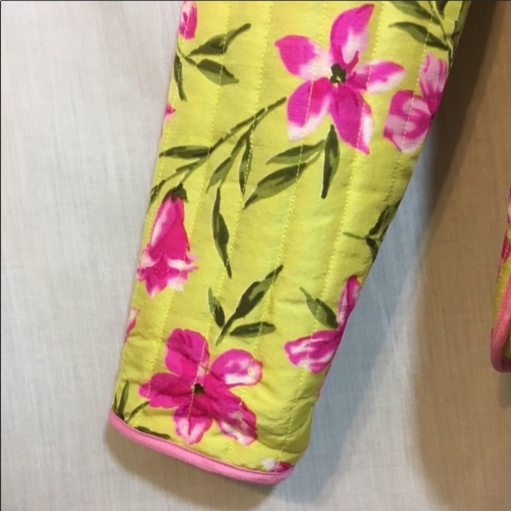 Silkland Quilted Silk Floral Jacket - Picture 4 of 7